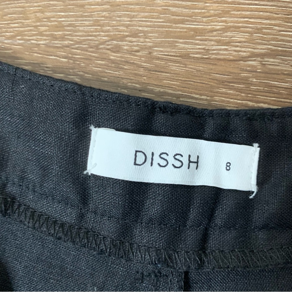 Dissh Womens black 100% linen high waist long shorts - Picture 4 of 9